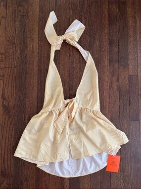 Yellow Halter Top Medium NWT